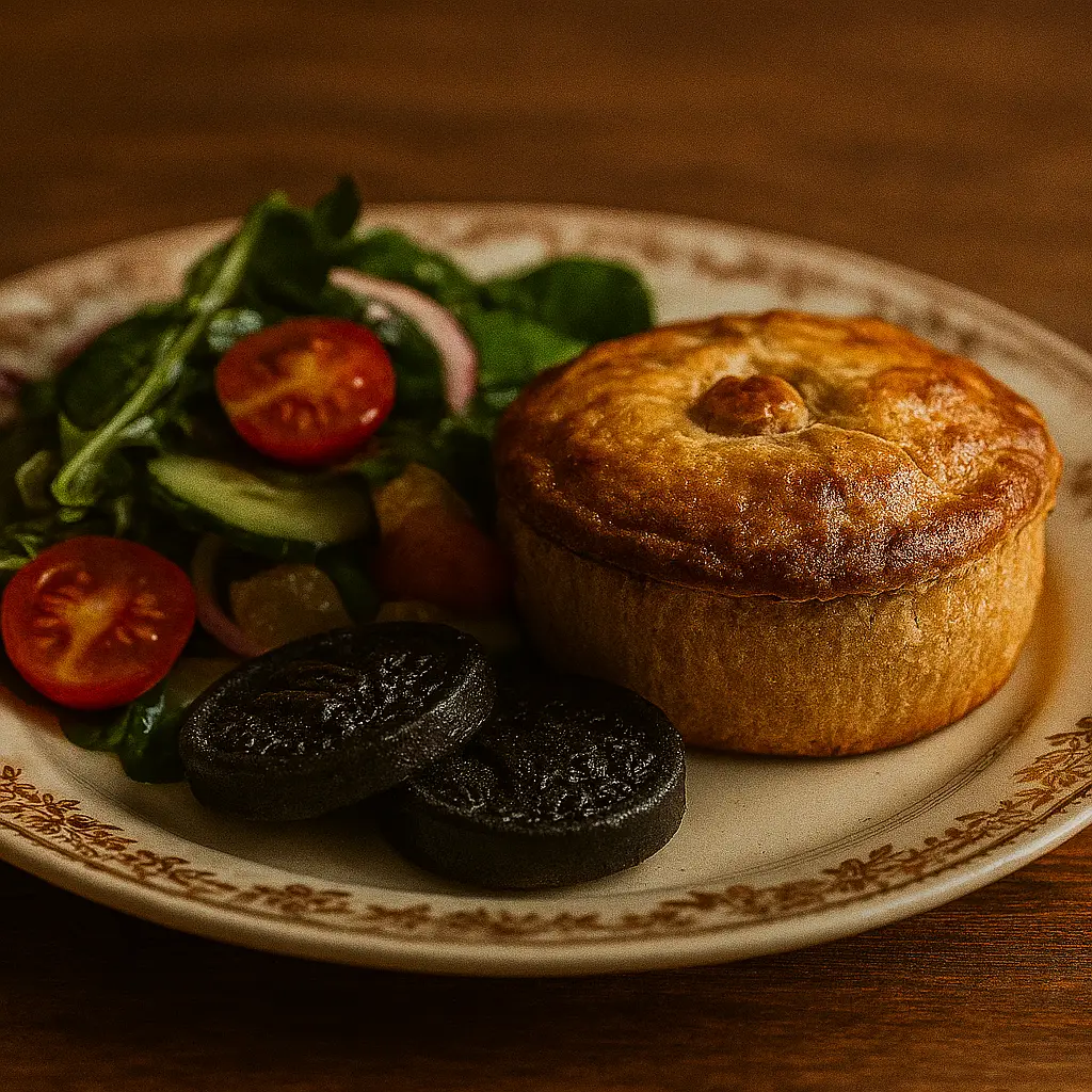 Modern plating of a heritage recipe, classic British food revival