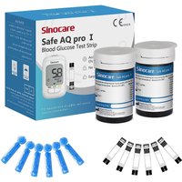 Sinocare Safe AQ proⅠBlood Glucose Meter Glucometer Kit Diabetes Tester Medical Blood Sugar Meter or Only Test Strips Lancets | No Meter+50pcs×(strips+lancets) | mmol/L