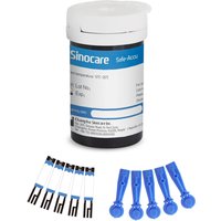 Sinocare Safe Accu Blood Glucose Monitor with Large Memory Capacity, High-cost Performance | No Meter+Only 100pcs×(strips+lancets) | mg/dl