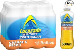 Lucozade Sport Zero Sugar - Orange & Peach (12 x 500ml)