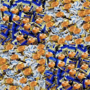 Bulk bag of sugar free caramel sweets.