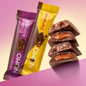 NOMO Caramel & Fruit & Crunch Bars Bundle | 48 Vegan, Dairy‑Free Chocolate Bars
